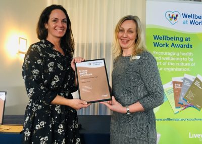Local businesses celebrating their Wellbeing Bronze Award